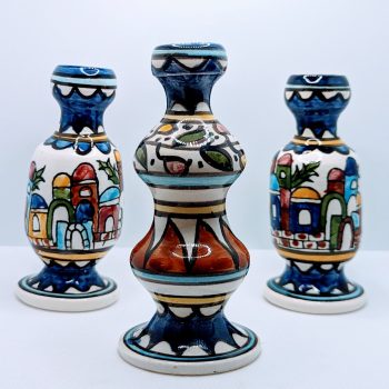 Set of 3 Vintage handpainted candle holders that can double as vases.