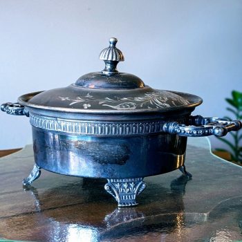 Antique Victorian Silver plated lidded pot